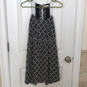 Madewell silk navy and cream dress- worn once
